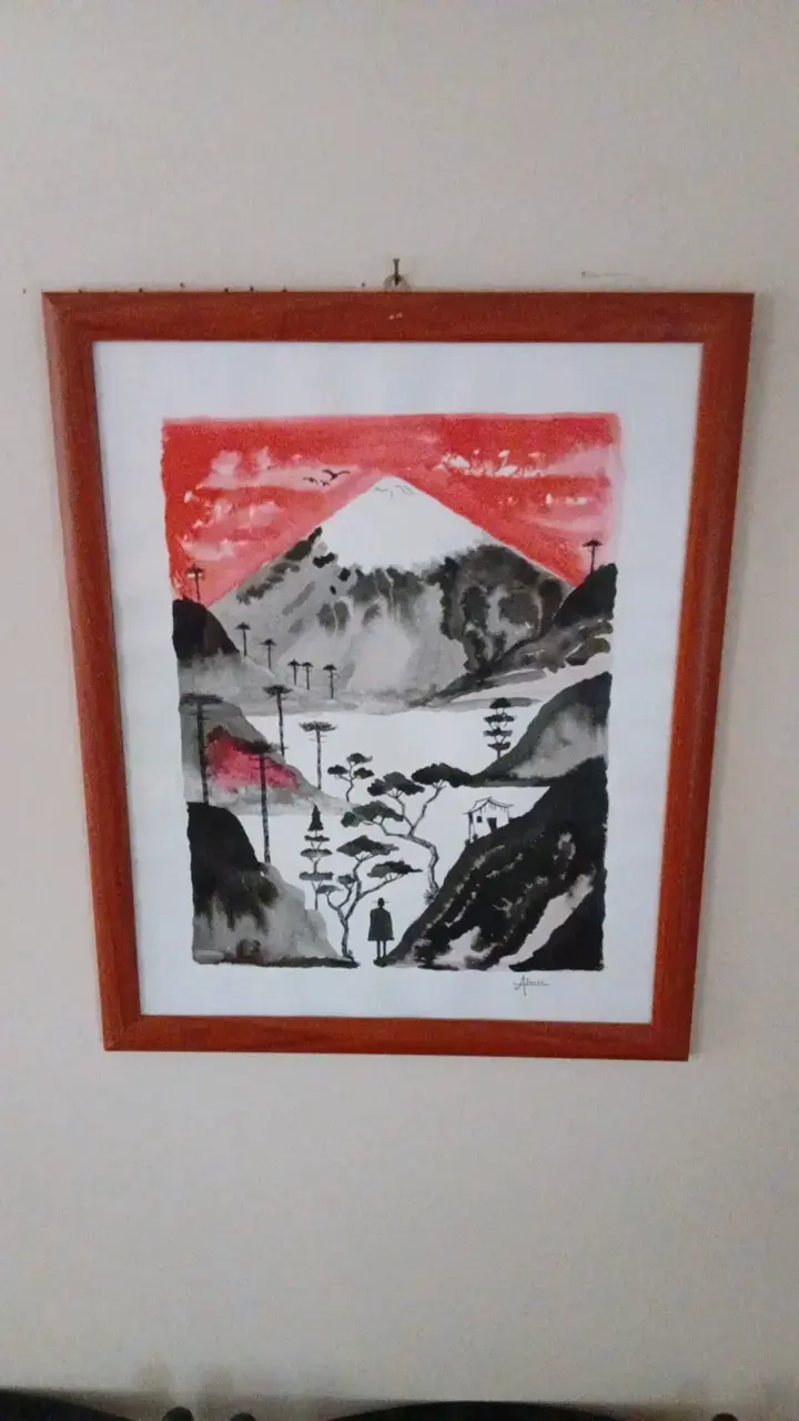Cuadro con paisaje montañoso enmarcado - 2