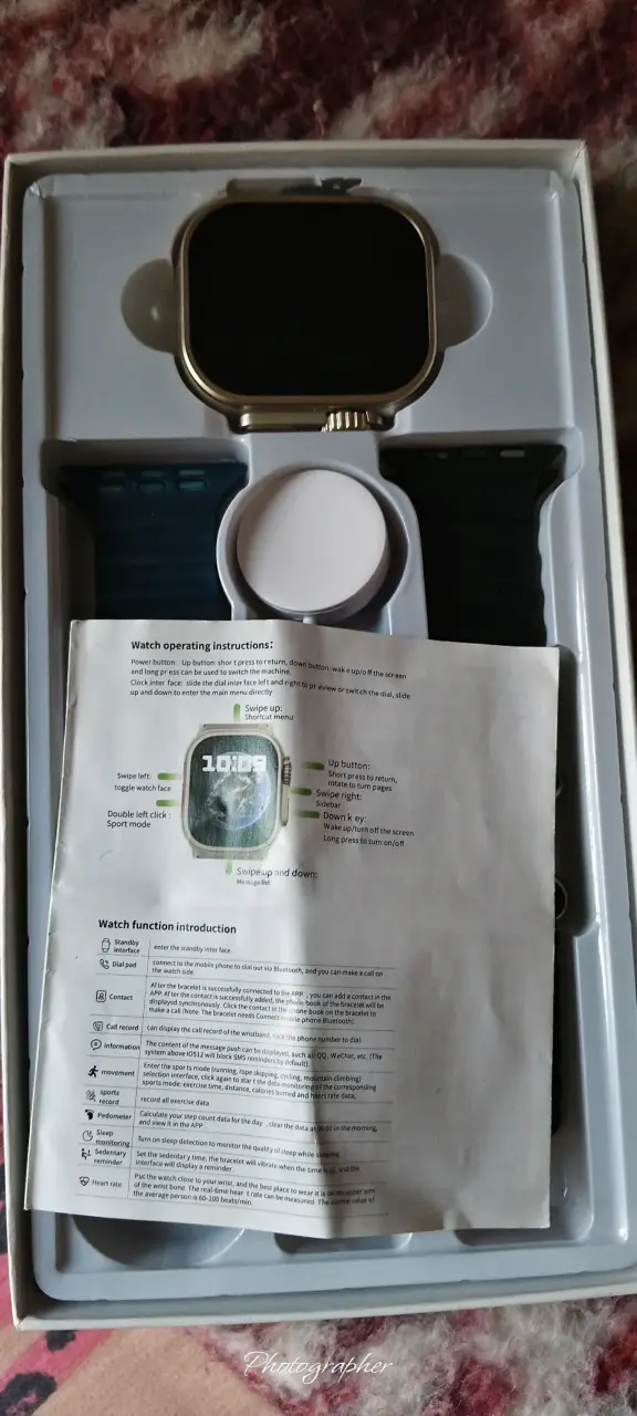Smartwatch con correas intercambiables y cargador - 2