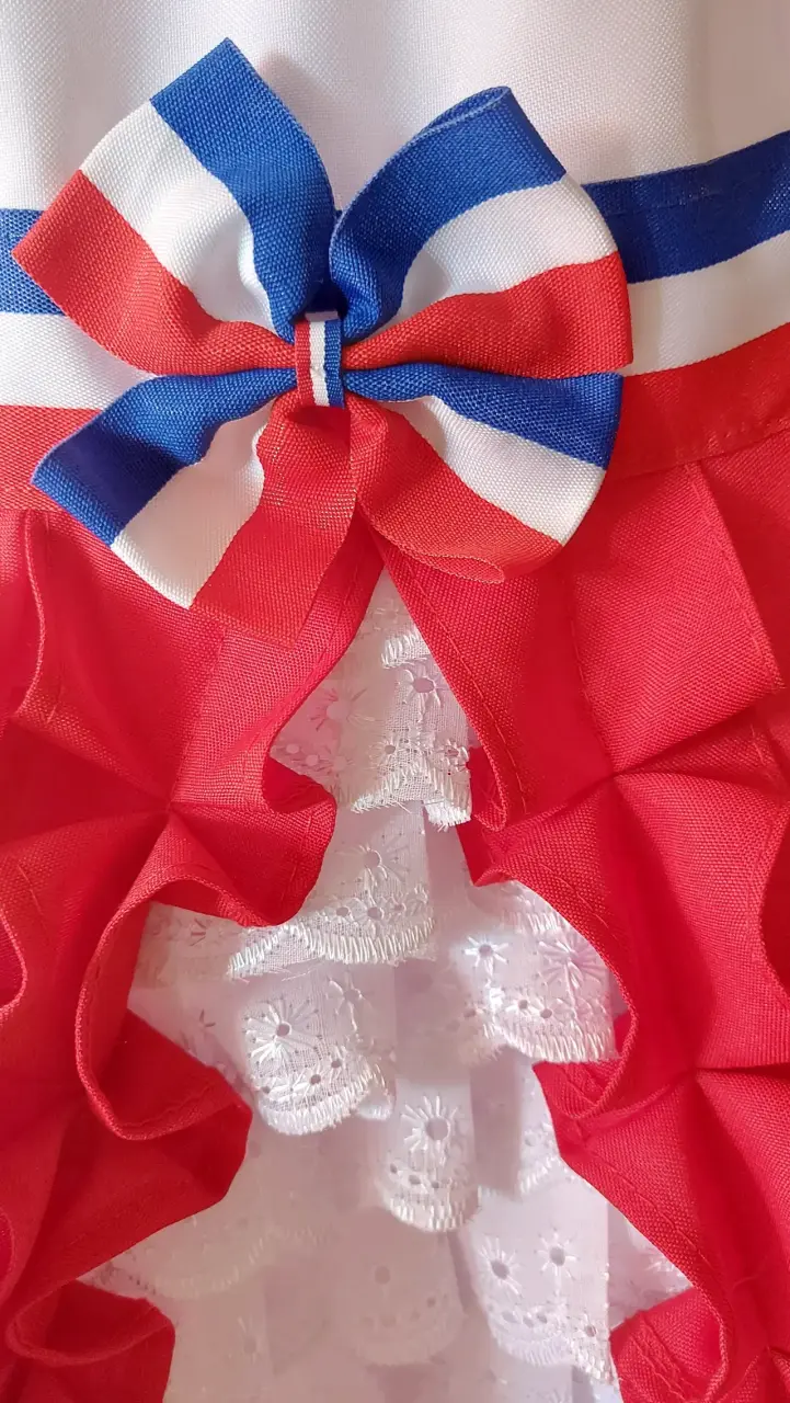 Vestido de huasa para niña rojo con detalles - 5
