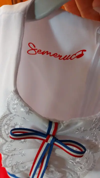 Vestido de huasa para niña rojo con detalles - miniatura 6