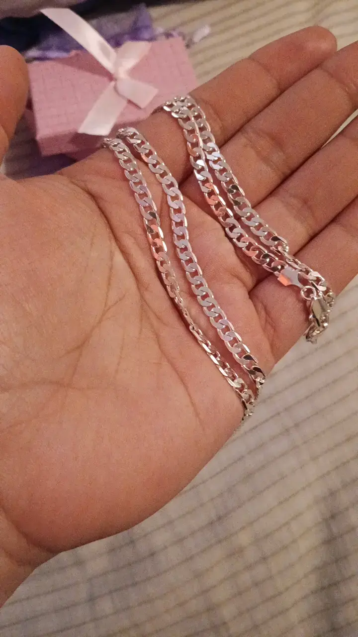 Cadena de plata estilo cubano para hombre - 2