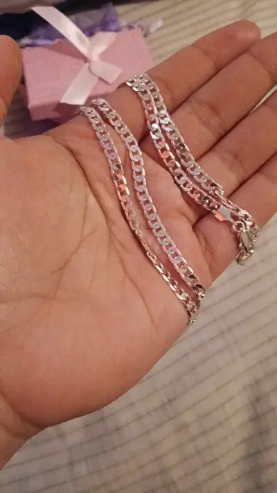 Cadena de plata estilo cubano para hombre - miniatura 2