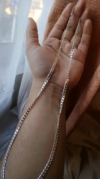 Cadena de plata estilo cubano para hombre - miniatura 3