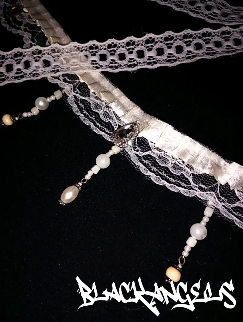 Headdress y Choker de Encaje Black Angels - 5