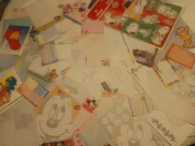 Set 50 esquelas, stickers y 2 tarjetitas vintage - miniatura 1