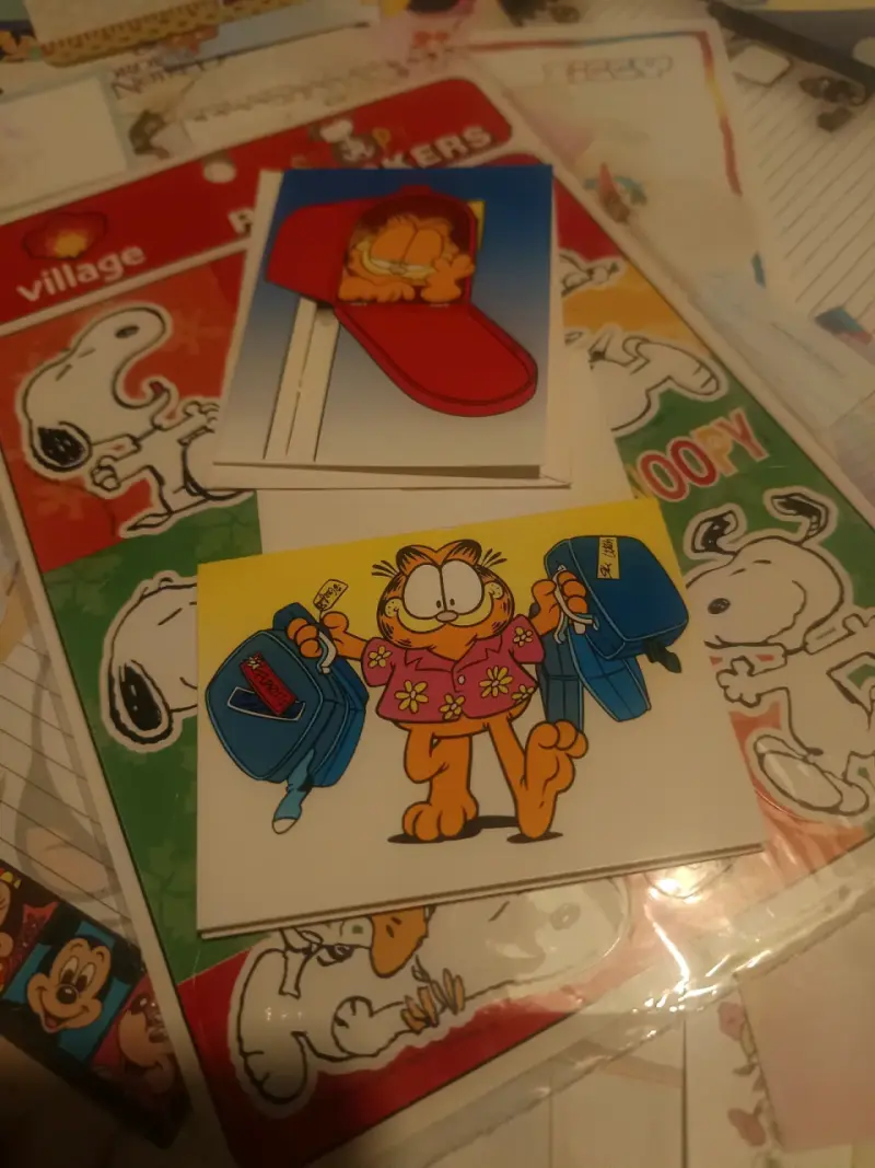 Set 50 esquelas, stickers y 2 tarjetitas vintage - 3