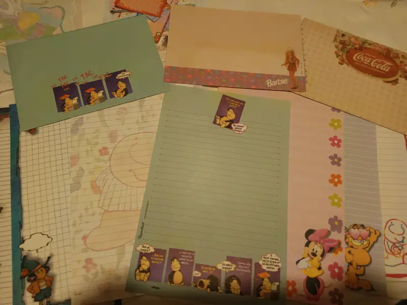 Set 50 esquelas, stickers y 2 tarjetitas vintage - 4