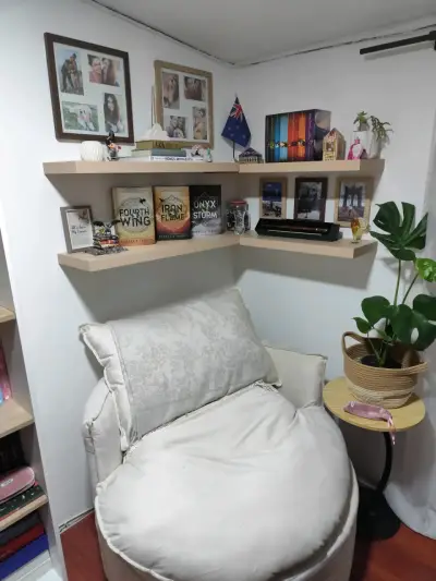Sillón redondo hueso con cojin - miniatura 3