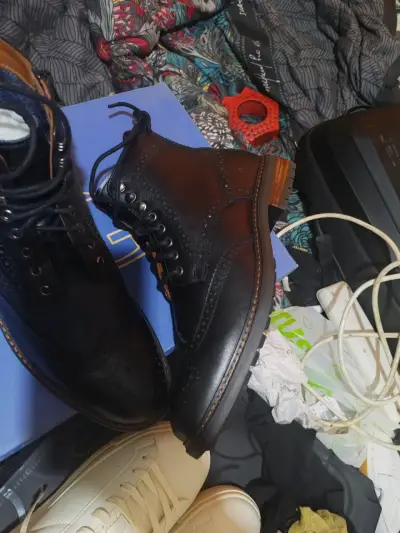 Botines de cuero negro para hombre - miniatura 2