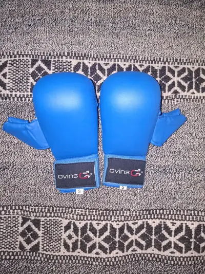 Guantes de karate Azules Ovins Talla S - miniatura 1