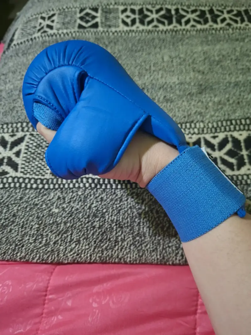 Guantes de karate Azules Ovins Talla S - 3