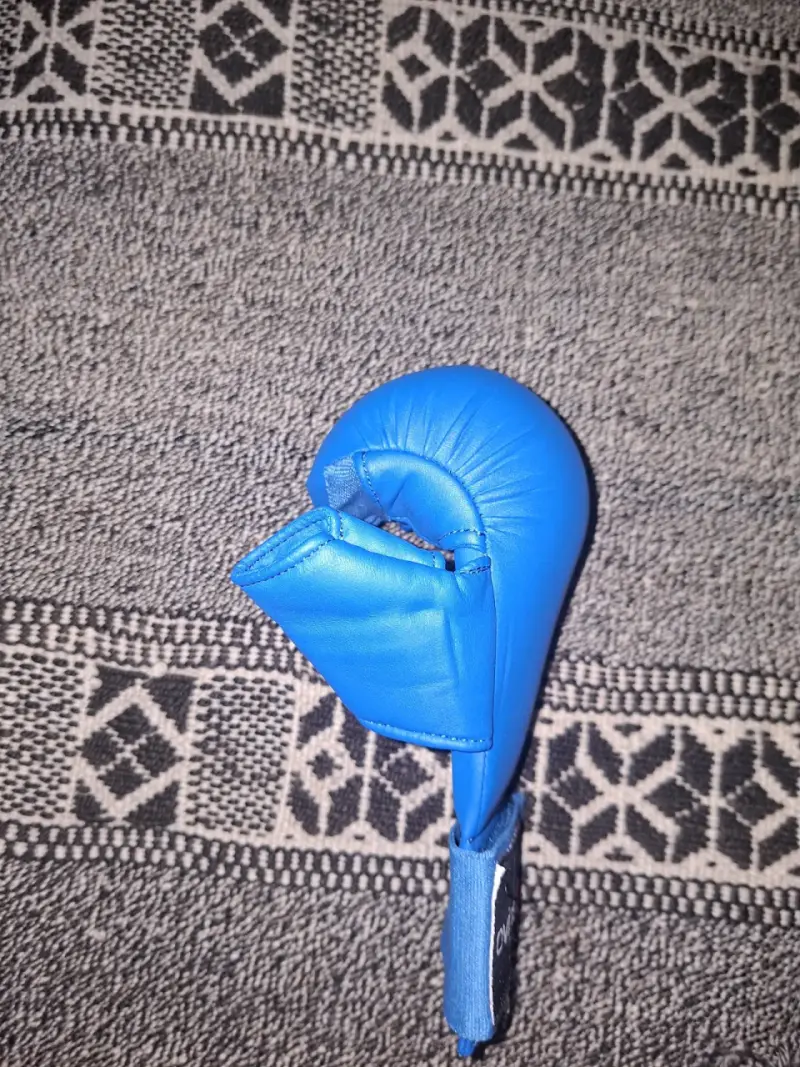 Guantes de karate Azules Ovins Talla S - 5