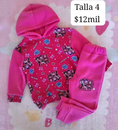 Conjunto de polar infantil con capucha y estampado - miniatura 4