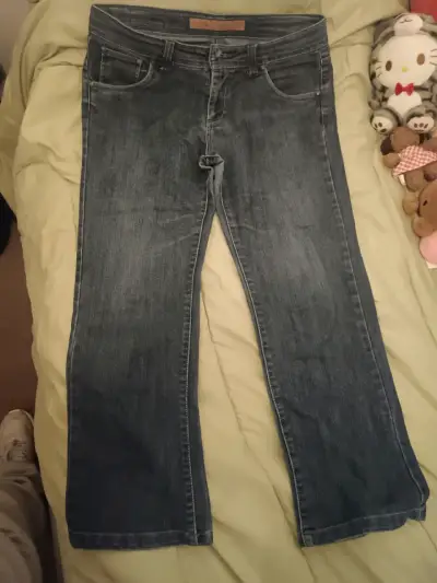 Jeans de mezclilla azul para mujer tiro bajo - miniatura 1