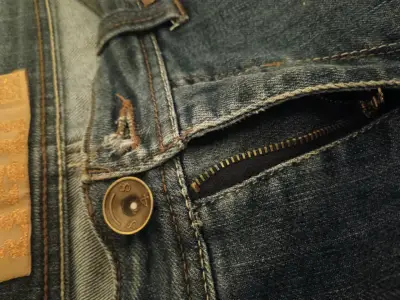 Jeans de mezclilla azul para mujer tiro bajo - miniatura 3