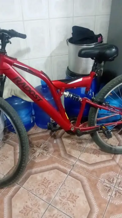 Bicicleta de montaña Radots roja con suspensión - miniatura 1