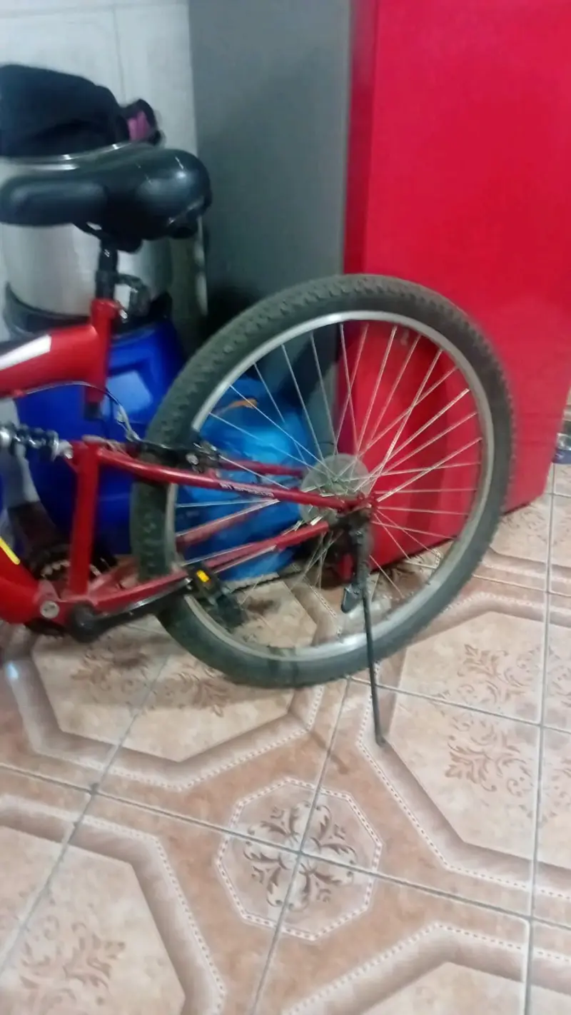 Bicicleta de montaña Radots roja con suspensión - 3
