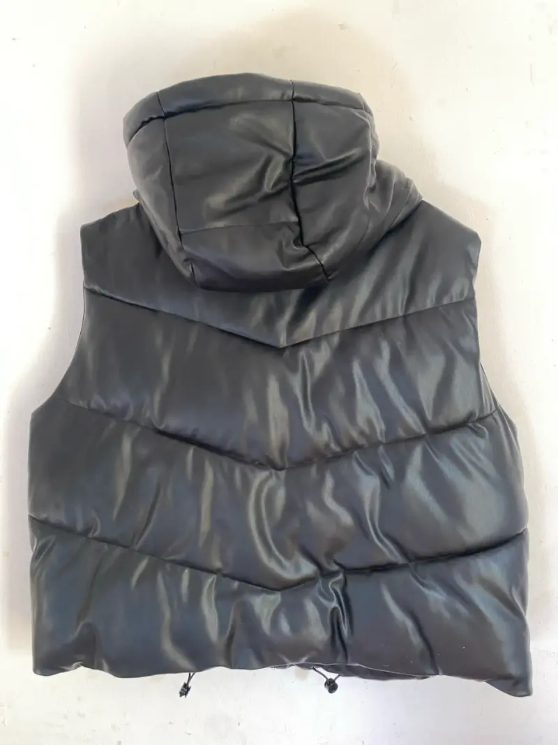 Parka acolchada negra con capucha Zara - 4