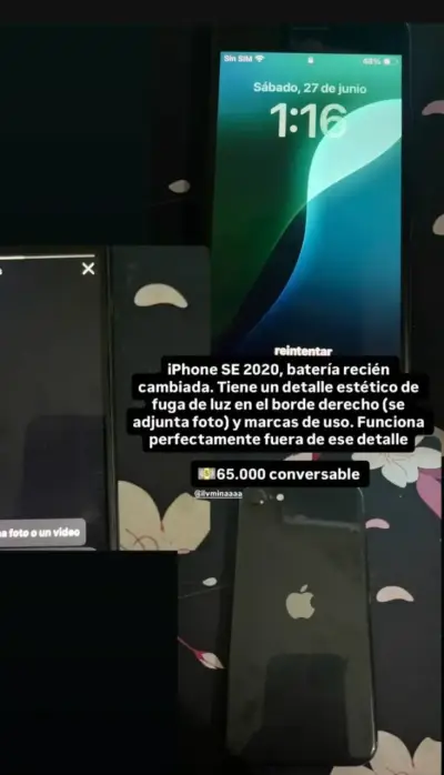 iPhone SE 2020 conbatería nueva y detalle estético - miniatura 3