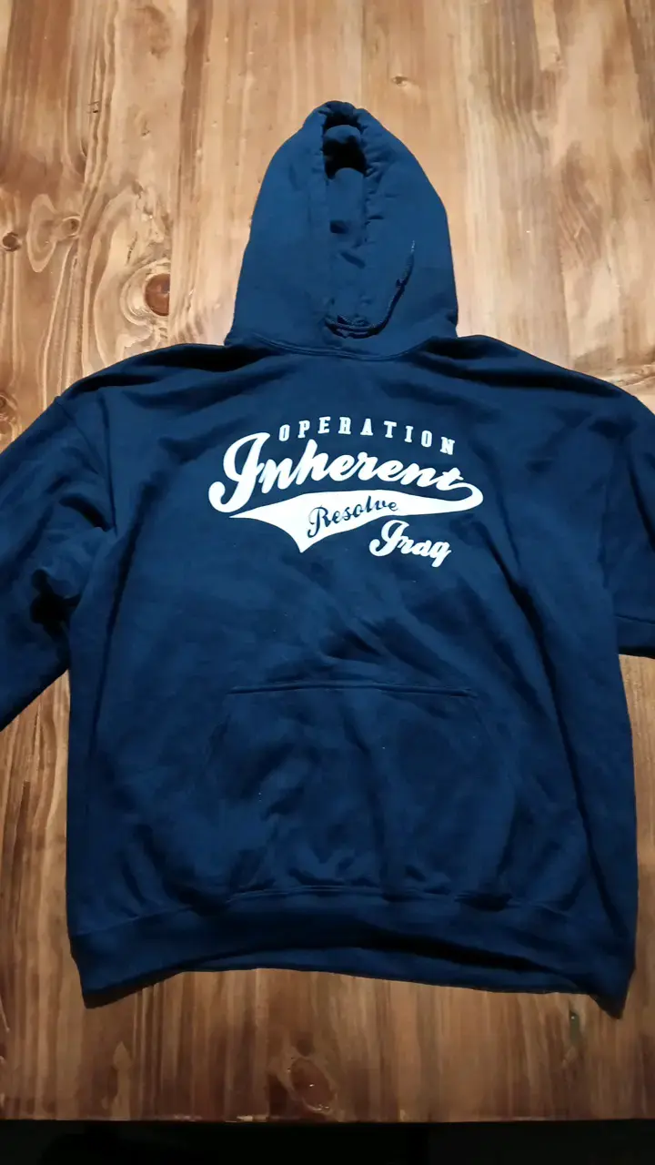 Polerón azul con capucha Gildan XL - 1