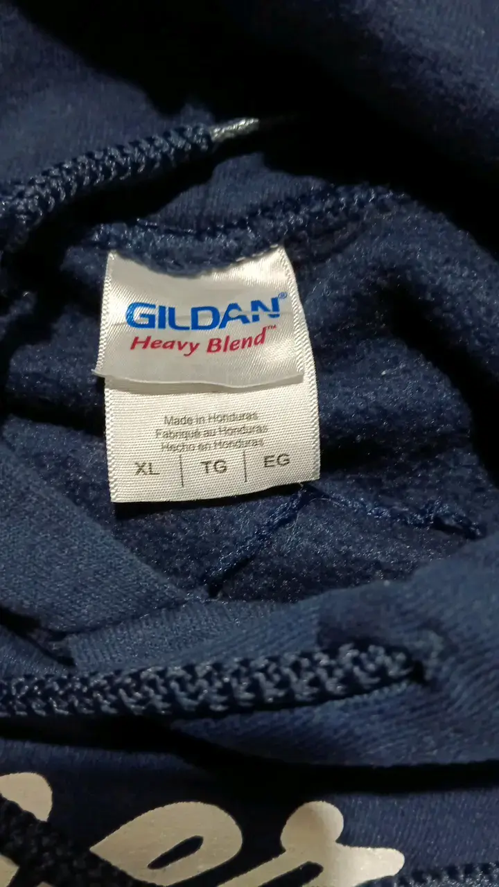 Polerón azul con capucha Gildan XL - 3
