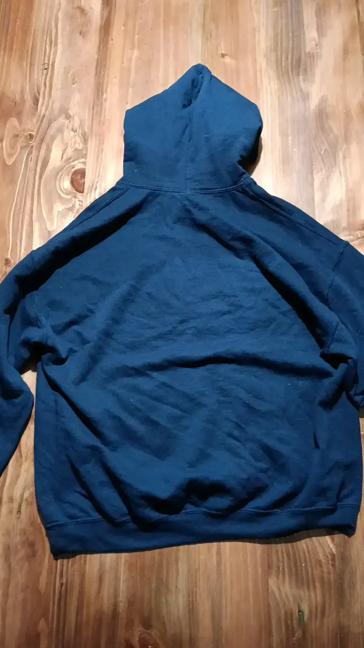 Polerón azul con capucha Gildan XL - 4