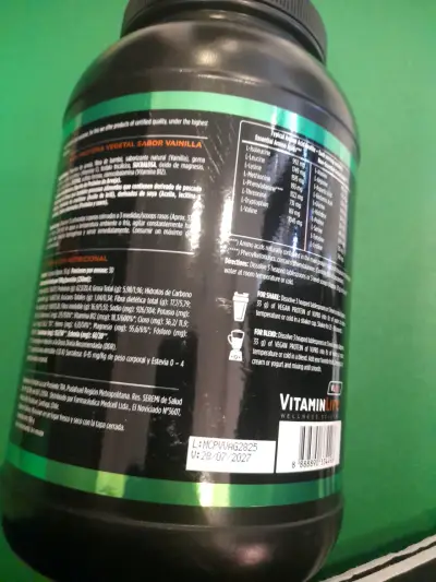 Proteína Vegana Sabor Vainilla Vitamin Life 2lb - miniatura 2