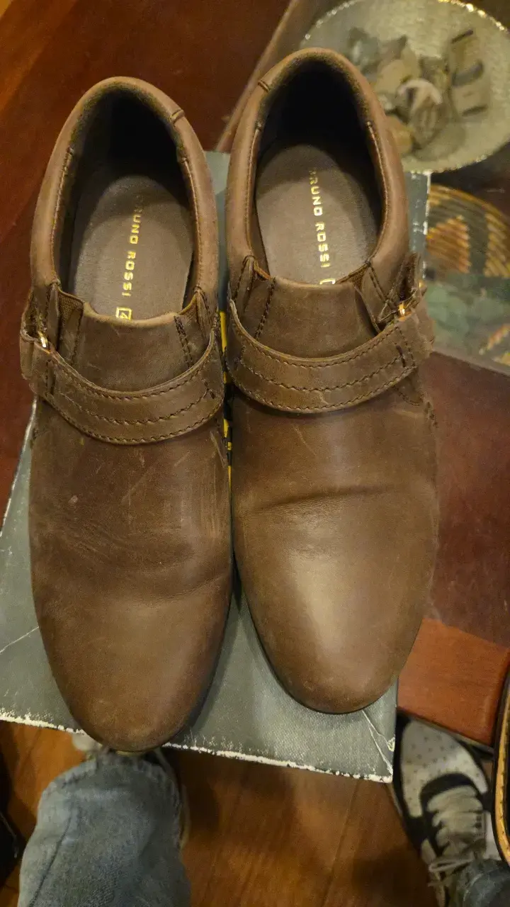 Zapatos de cuero marrón Bruno Rossi para hombre - 1