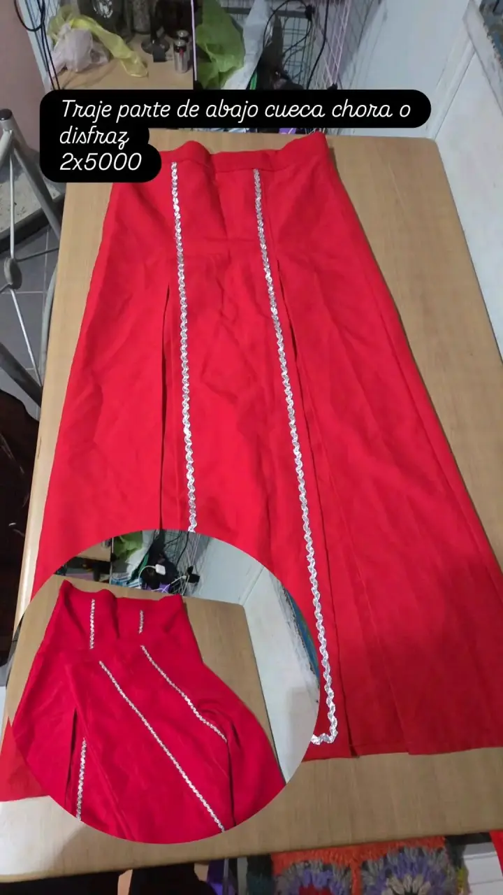 Falda roja para traje de cueca o disfraz