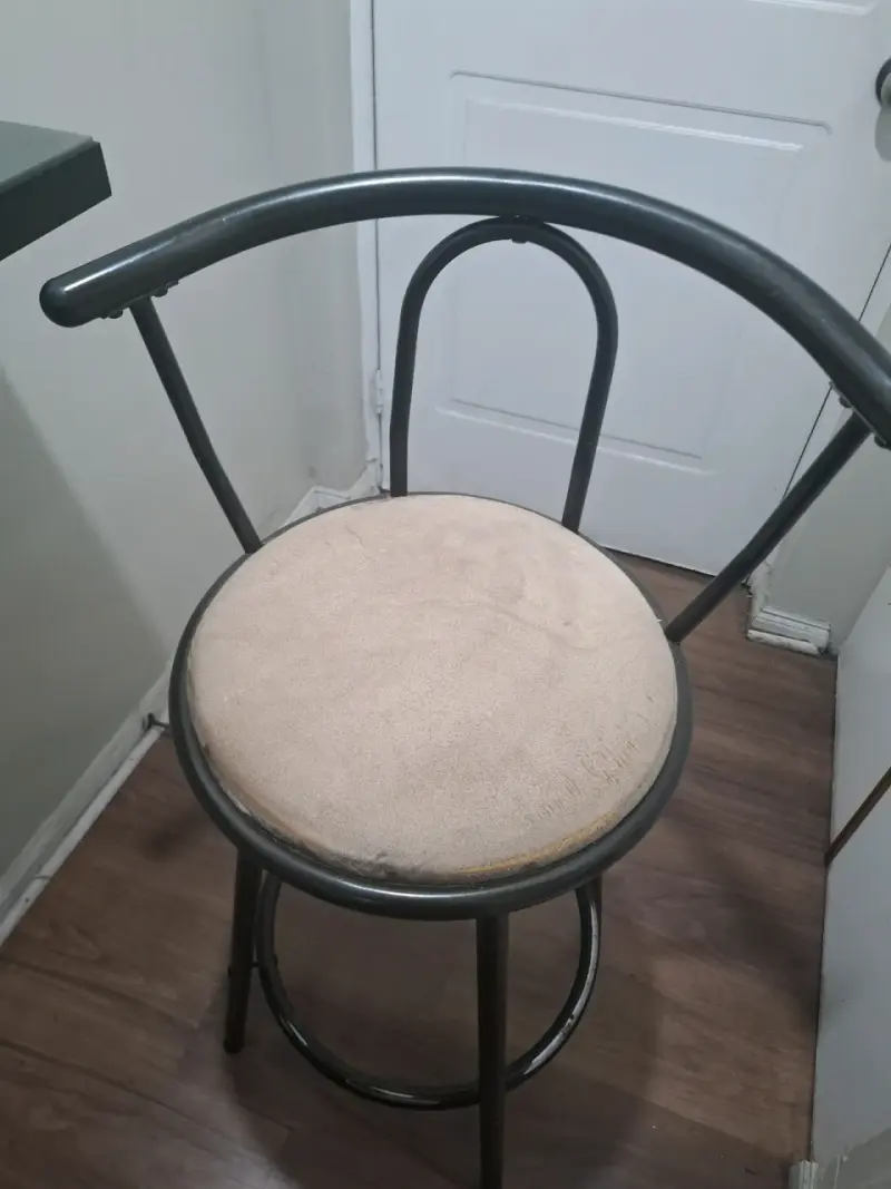 Juego de 3 sillas de bar con asiento beige - 4
