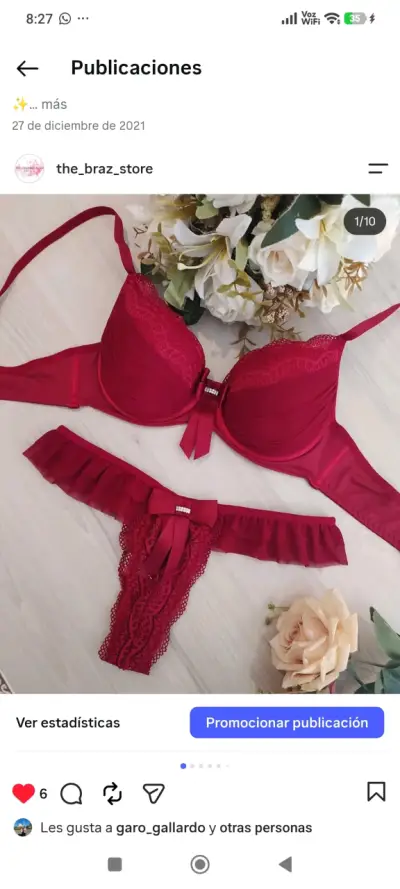 Conjunto de lencería rosa con encaje y lazo - miniatura 2