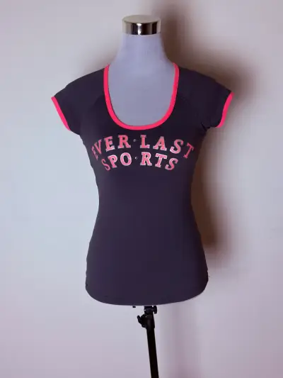Polera deportiva Everlast gris/detalles  rosados - miniatura 2