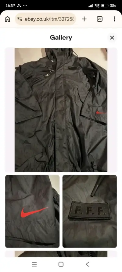 Chaqueta Nike negra con logo FFF - miniatura 1