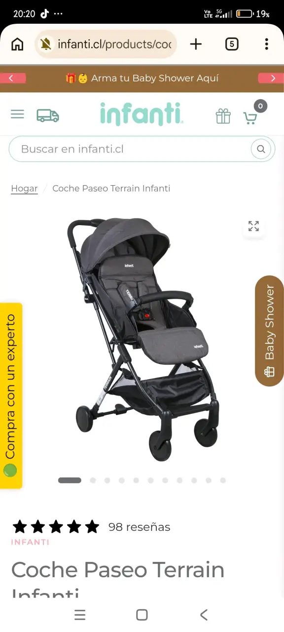 Coche Paseo Terrain Infanti plegable
