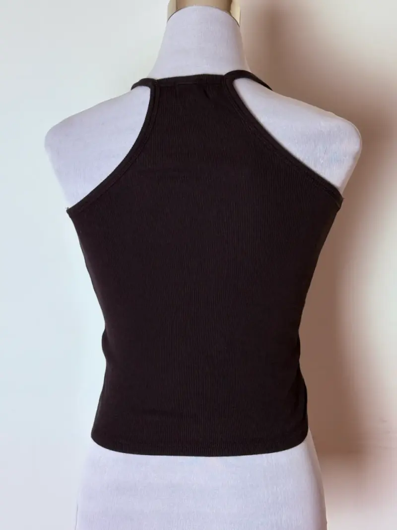 Polera Umbrale sin mangas negra con botones - 3