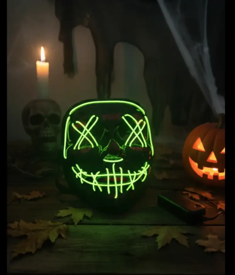 Máscara LED de Halloween con luces neón