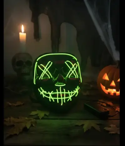 Máscara LED de Halloween con luces neón - miniatura 1