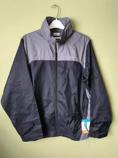 Chaqueta impermeable Columbia gris y negra - miniatura 1