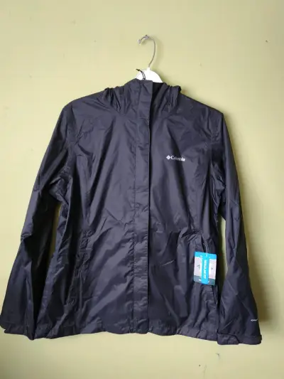 Chaqueta impermeable Columbia negra para mujer - miniatura 1