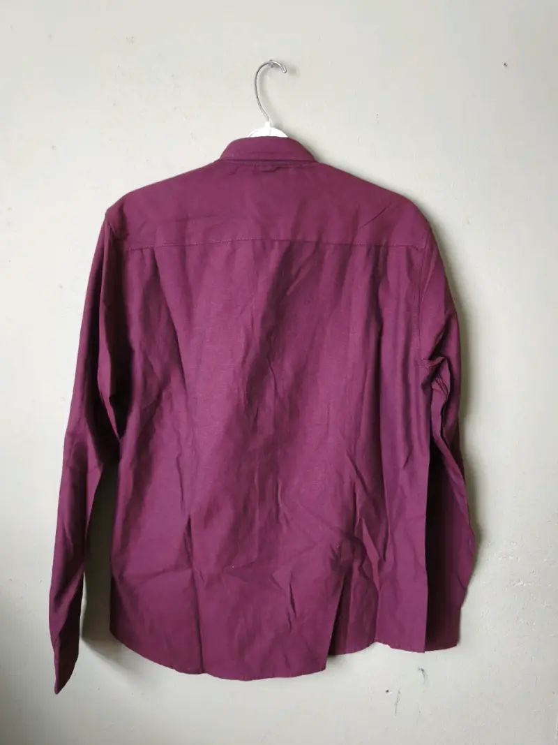 Camisa Hombre Manga Larga Burdeos - 2