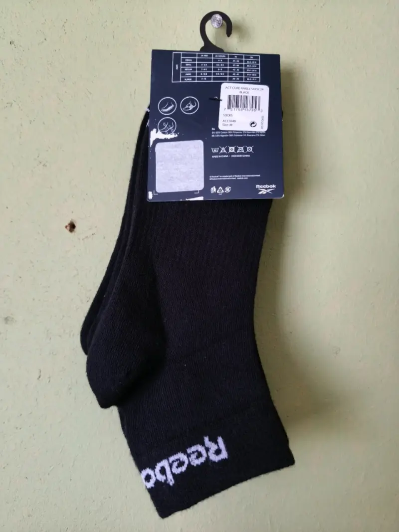 Calcetines tobilleros negros Reebok talla M - 2