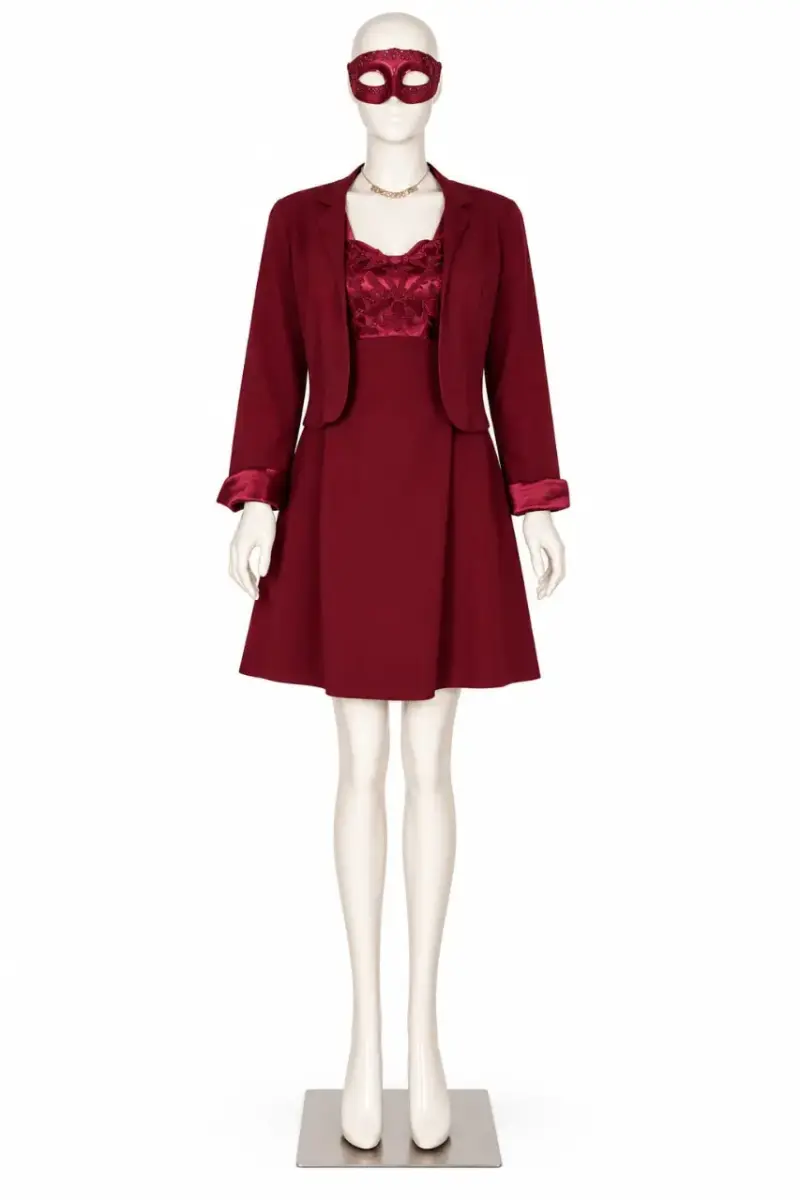 Línea Fiesta - Conjunto Alta Costura Rojo Vino M - 1