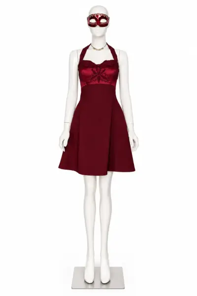 Línea Fiesta - Conjunto Alta Costura Rojo Vino M - miniatura 2