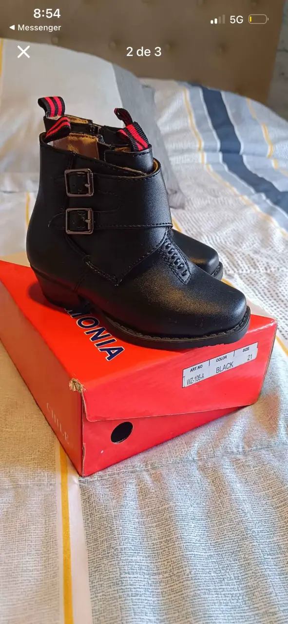 Botines de cuero cueca bebé T21 - 1