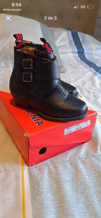 Botines de cuero cueca bebé T21 - miniatura 1