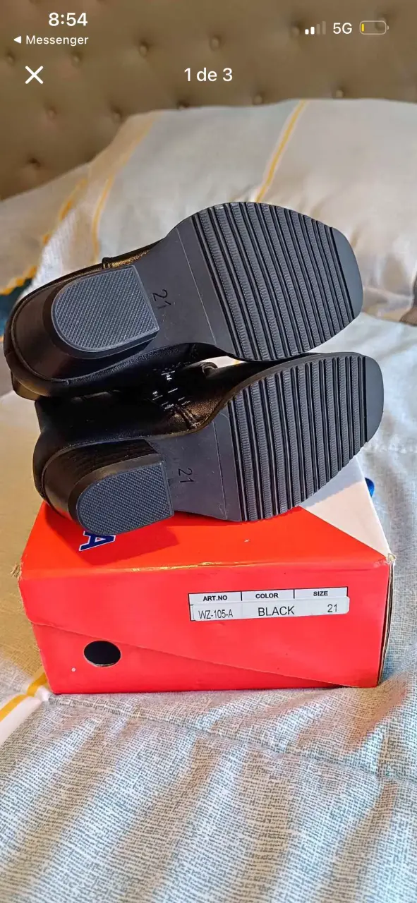 Botines de cuero cueca bebé T21 - 2