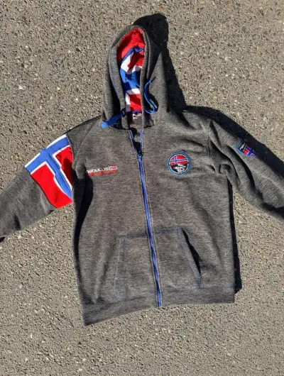 Polerón con capucha Nebulus gris con bandera🇳🇴 - miniatura 1