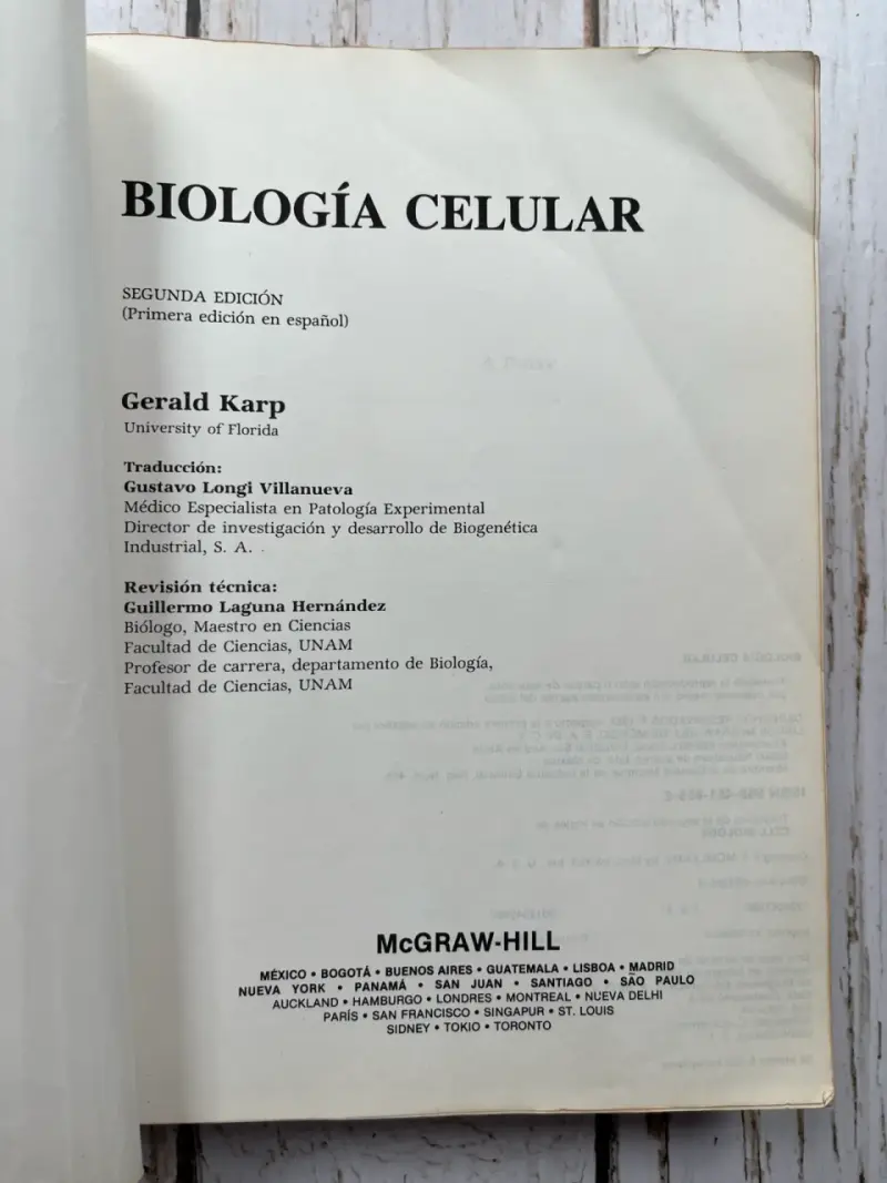 Libro Biología Celular Segunda Edición Gerald Karp - 3