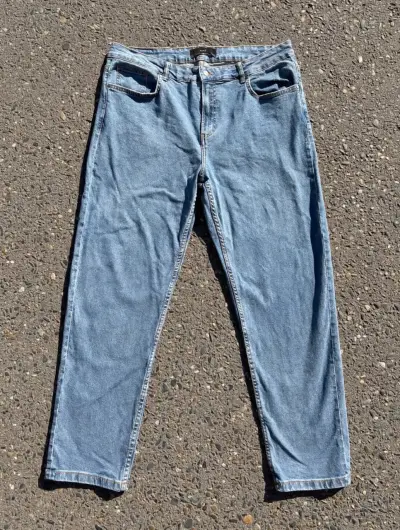 Par Jeans de mezclilla azul claro, Baggy minimalis - miniatura 1