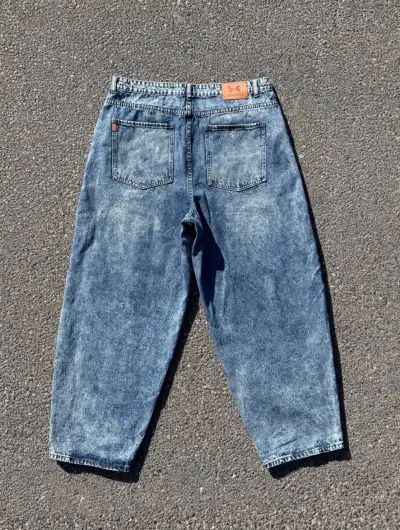 Par Jeans de mezclilla azul claro, Baggy minimalis - miniatura 5